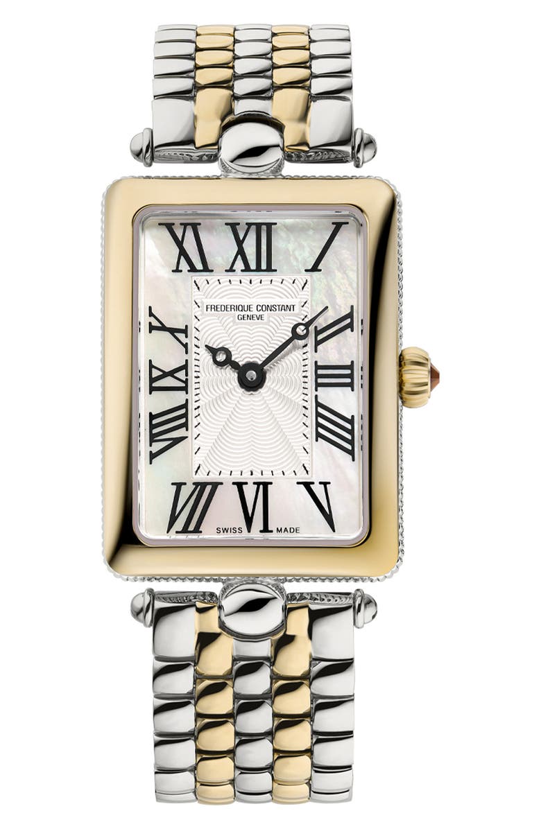 FREDERIQUE CONSTANT Classics Carrée Small Seconds Bracelet Watch, 36mm x 25.2mm, Main, color, 