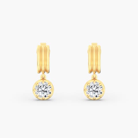 Round Aura Drop Lab Diamond in 14K Gold
