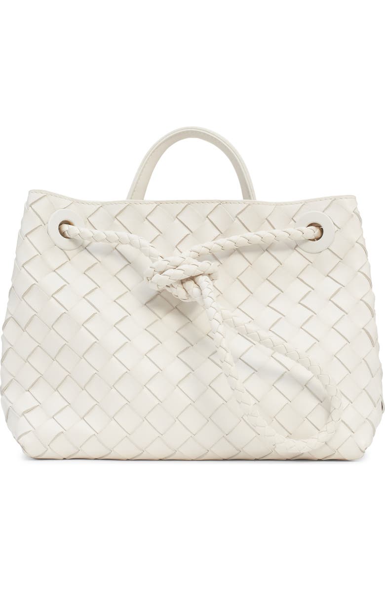 Bottega Veneta Small Andiamo Intrecciato Shoulder Bag, Alternate, color, White/ Brass/ White