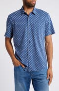 Faherty Print Short Sleeve Cotton Button-Up Shirt