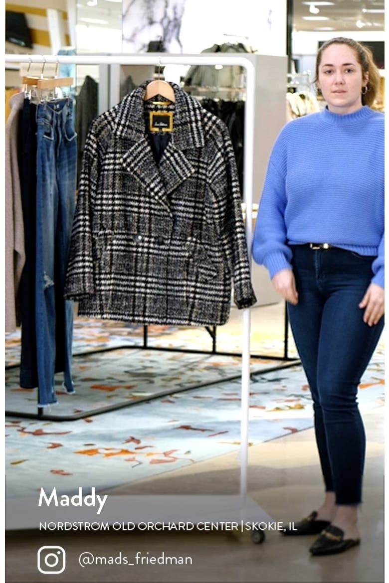 Women's Mixed Plaid Double Breasted Coat video
