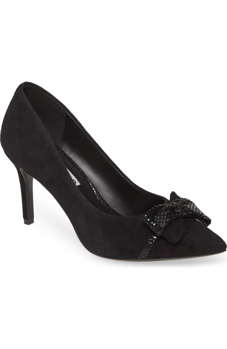 KARL LAGERFELD PARIS Bow Pointed Toe Pump, Main, color,