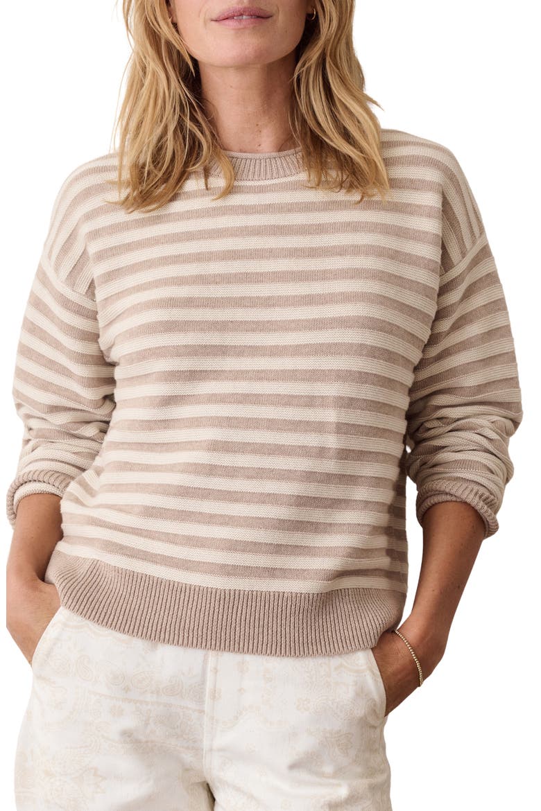 Suki Crewneck Sweater, Main, color, OATMEAL STRIPE