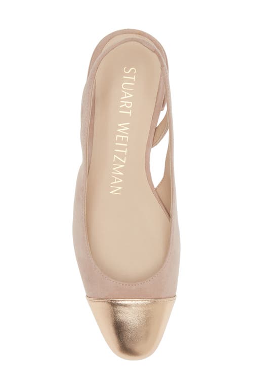 Stuart Weitzman Cap Toe Slingback Flat In Fawn/ballet