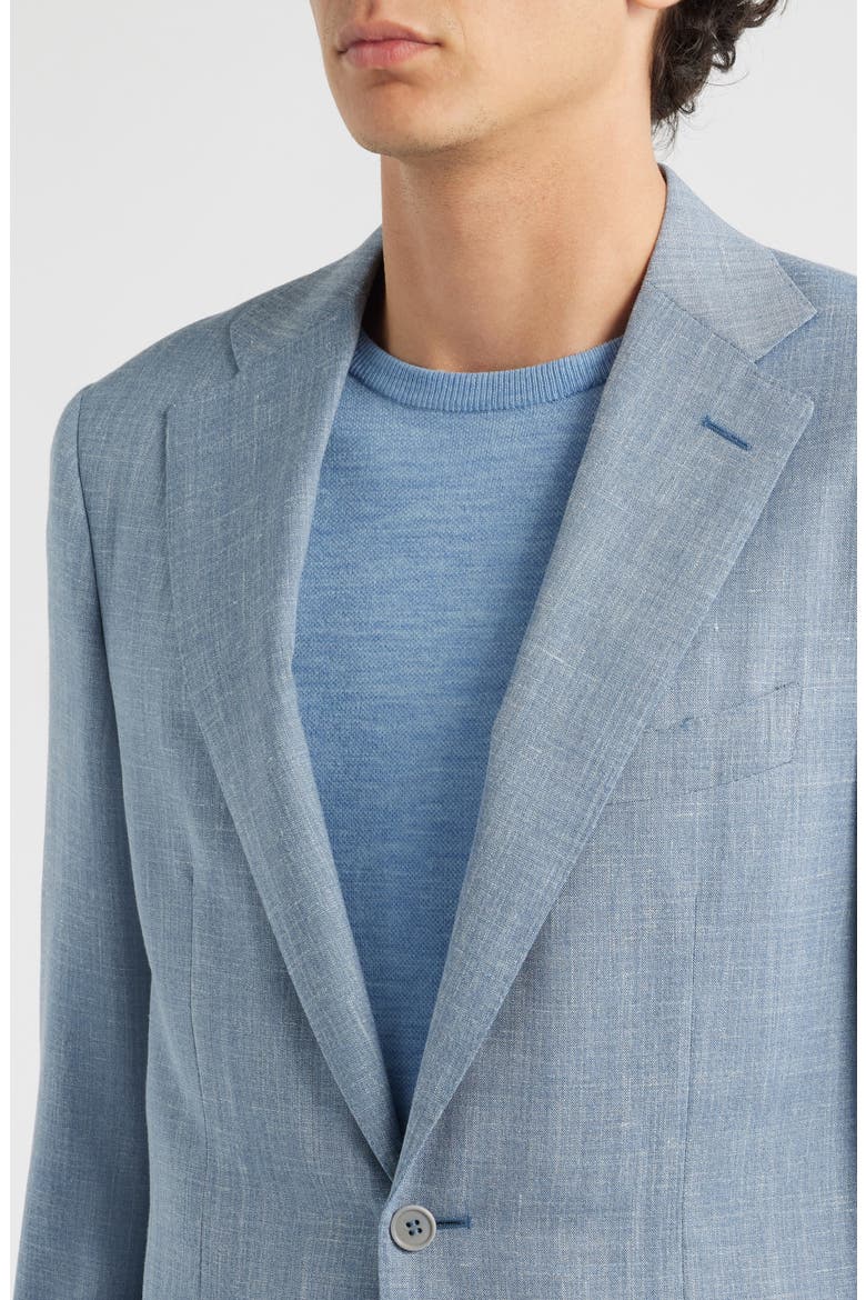 Capri Trim Fit Light Blue Wool Blend Mélange Suit, Alternate, color, LIGHT BLUE