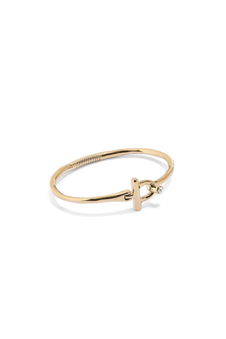 White Topaz Bangle Bracelet, Alternate, color, Gold