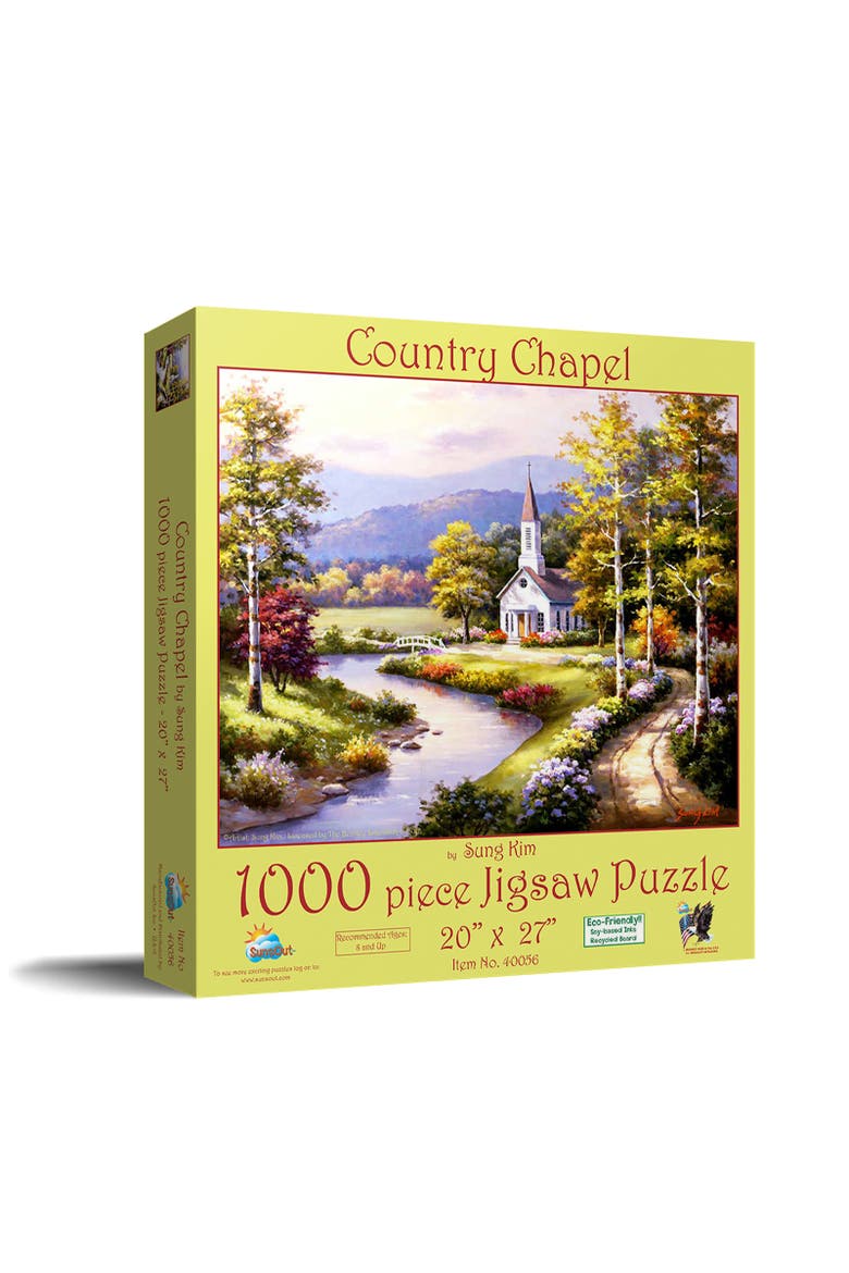 Country Chapel 1000 piece Jigsaw Puzzle for Adults, Main, color, Multicolor