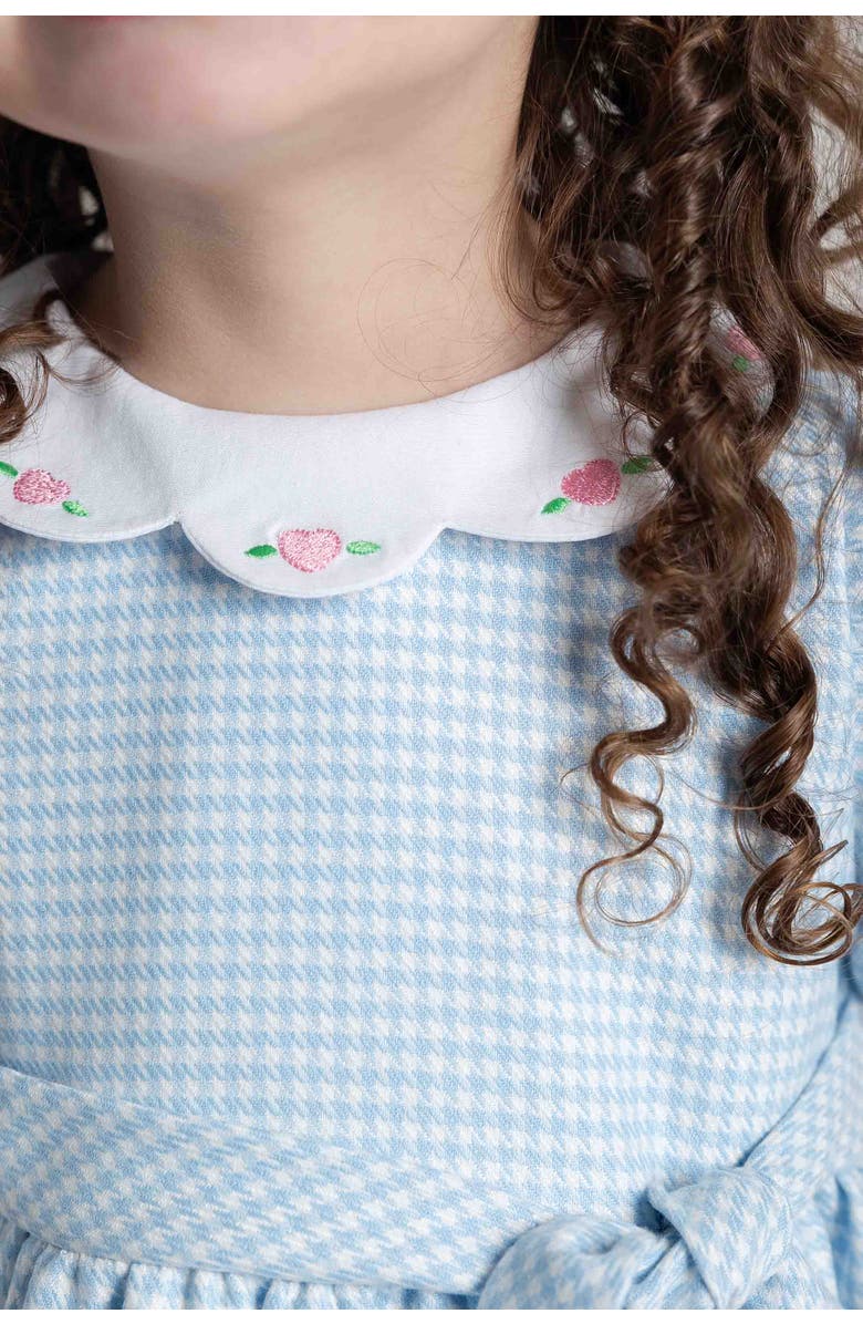 Florence Eiseman Houndstooth Dress With Hearts, Alternate, color, Light Blue, White