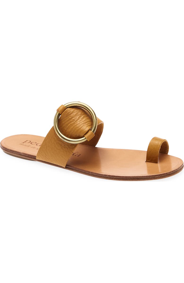 Pedro Garcia Pema Flat Slide Sandal, Main, color, Honey Vacchetta