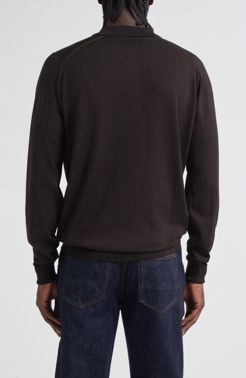 John Smedley Cotswold Wool Polo Sweater In Black
