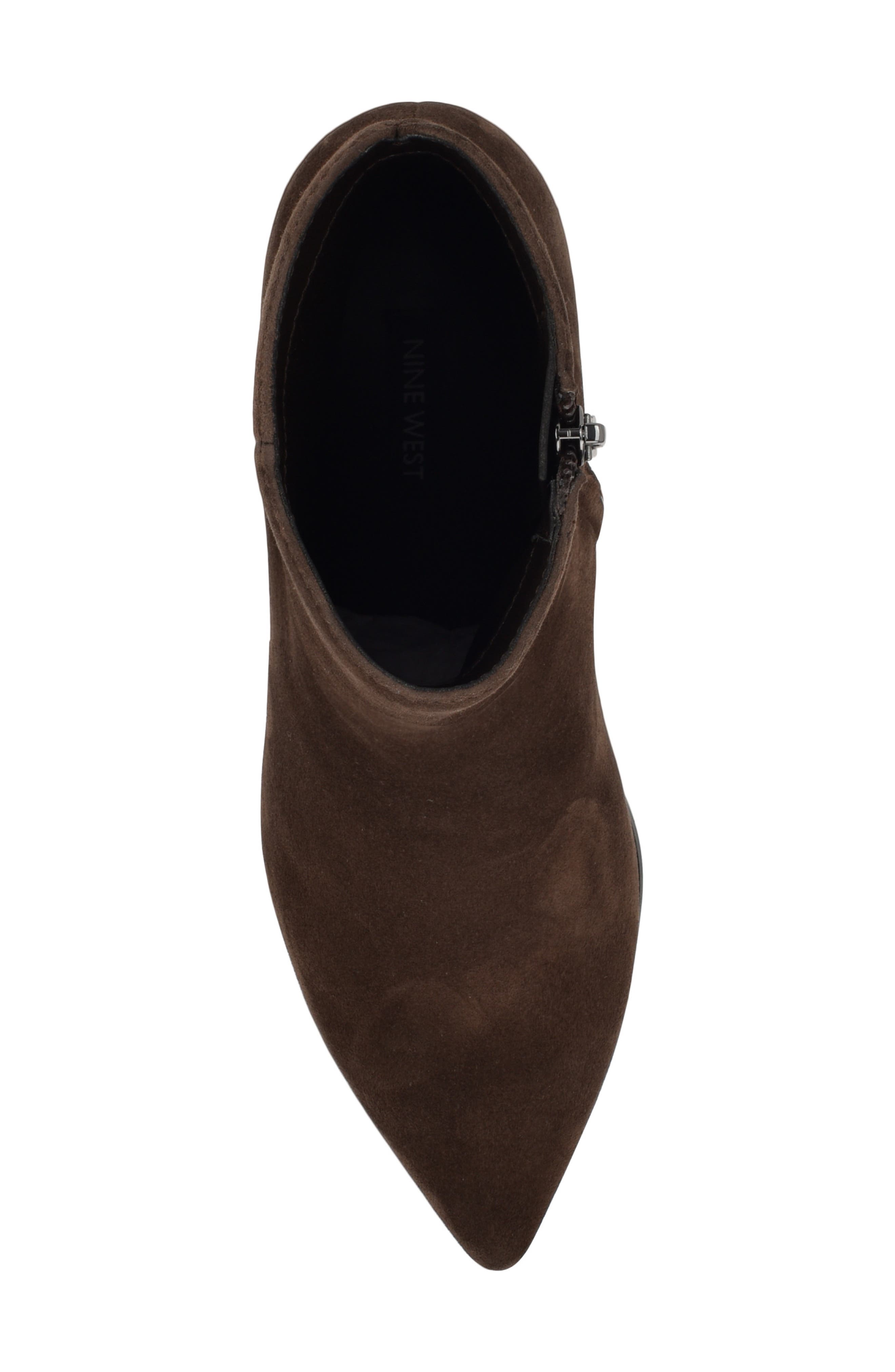 Nine West Maribu Pointed Toe Bootie, Alternate, color, Dark Brown Suede