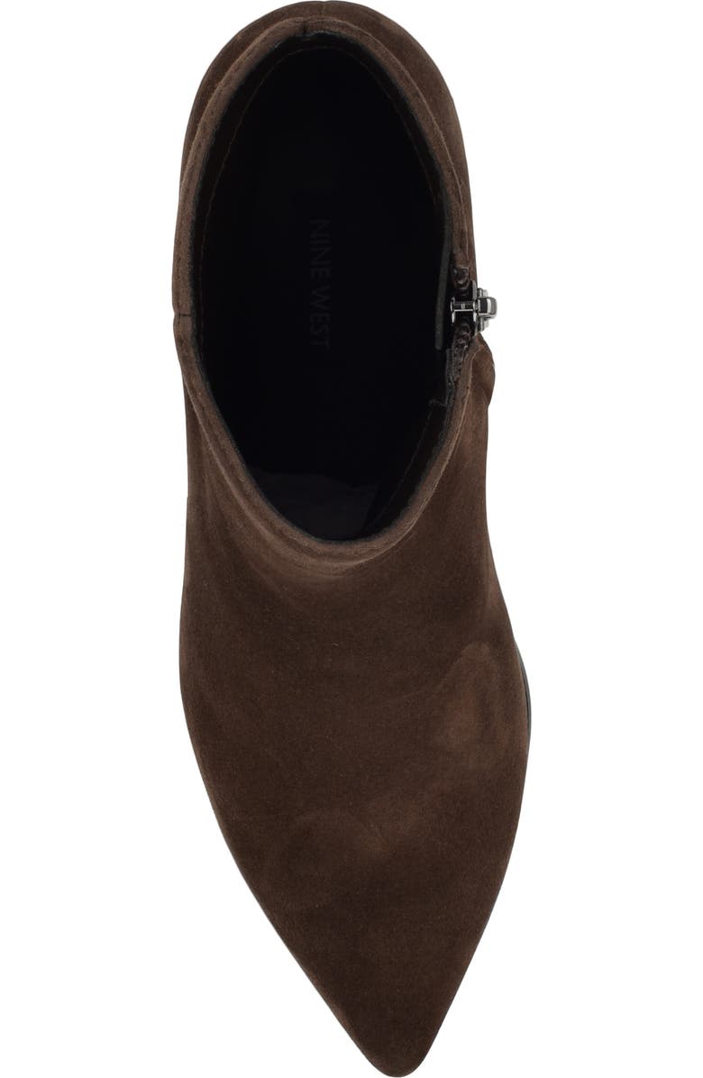 Nine West Maribu Pointed Toe Bootie, Alternate, color, Dark Brown Suede