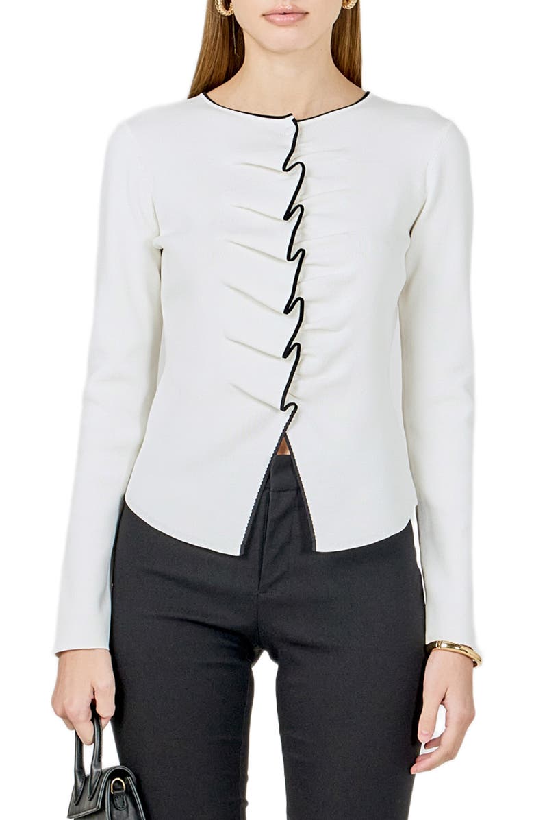 Endless Rose Ruffle Knit Top, Main, color, Ivory