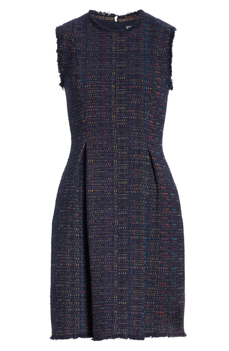 Rebecca Taylor Rainbow Tweed Fit & Flare Dress, Alternate, color, 