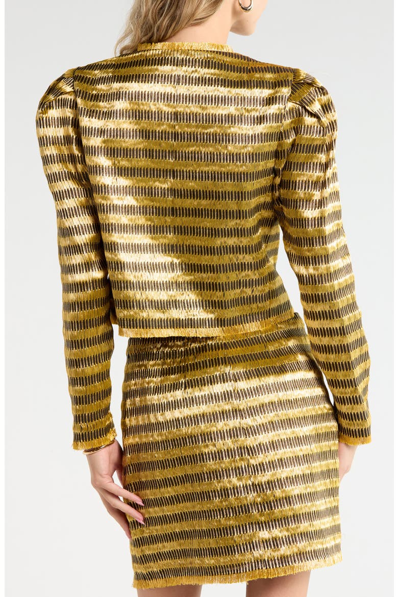 Belle Collarless Jacket, Alternate, color, GOLD SPUN