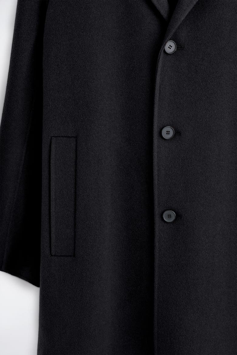 Tailored Double-Faced Wool-Blend Coat, Alternate, color, BLACK