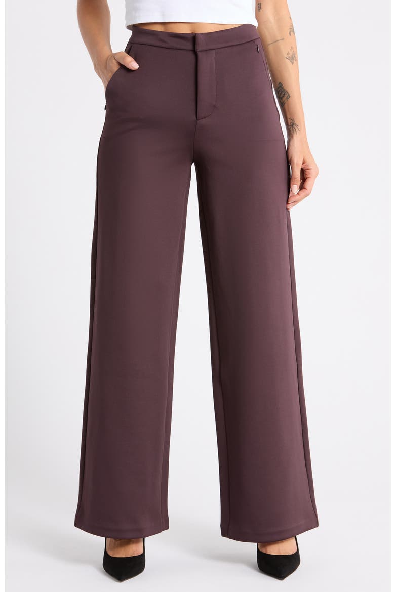 Sculpting Wide Leg Pants, Main, color, DARK COCOA