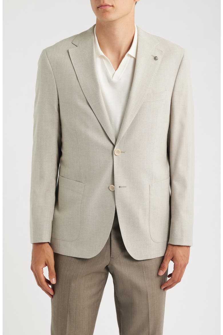 Morton Sand Tonal Herringbone Sport Coat, Main, color, SAND