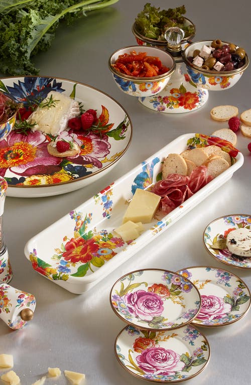 Mackenzie-childs Flower Market Triplicity Bowl Set In White