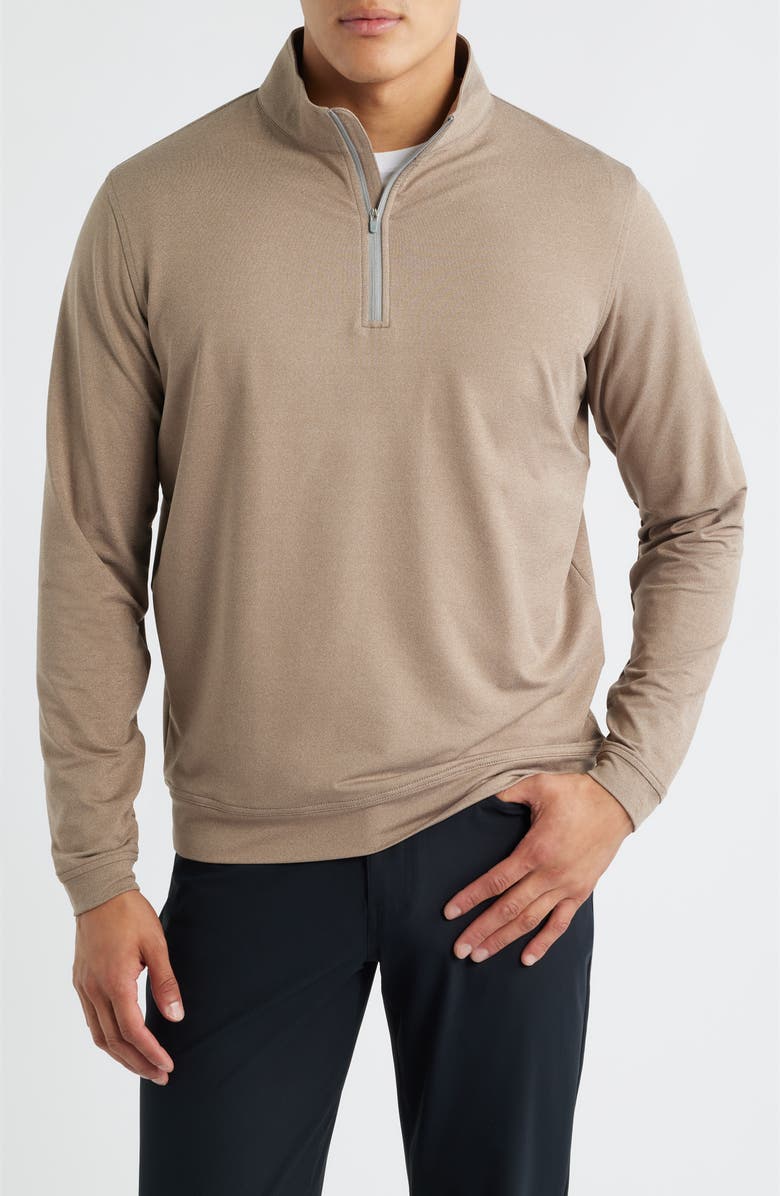 Peter Millar Perth Mélange Performance Quarter Zip Pullover, Main, color, 
