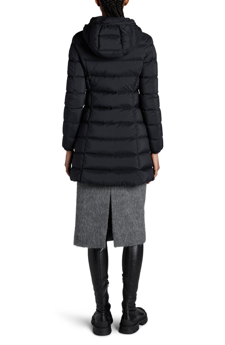 Moncler Gie Water Resistant Down Long Coat, Alternate, color, Black