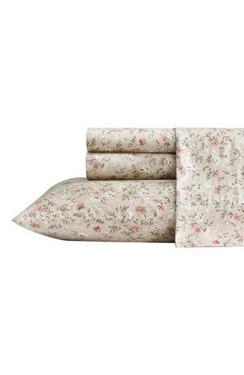 Laura Ashley Bonnie Cotton Sheet Set In Beige