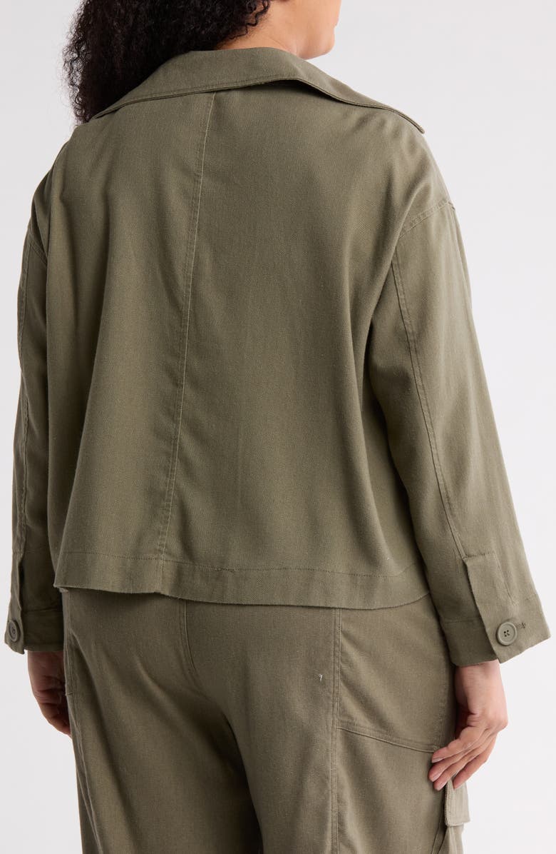 MAX STUDIO Buttoned Twill Jacket, Alternate, color, Olive