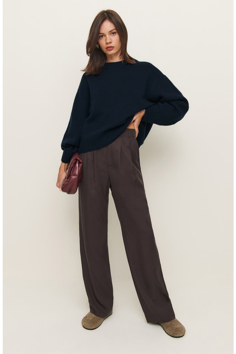 Cove Oversize Crewneck Cashmere Blend Sweater, Alternate, color, NAVY