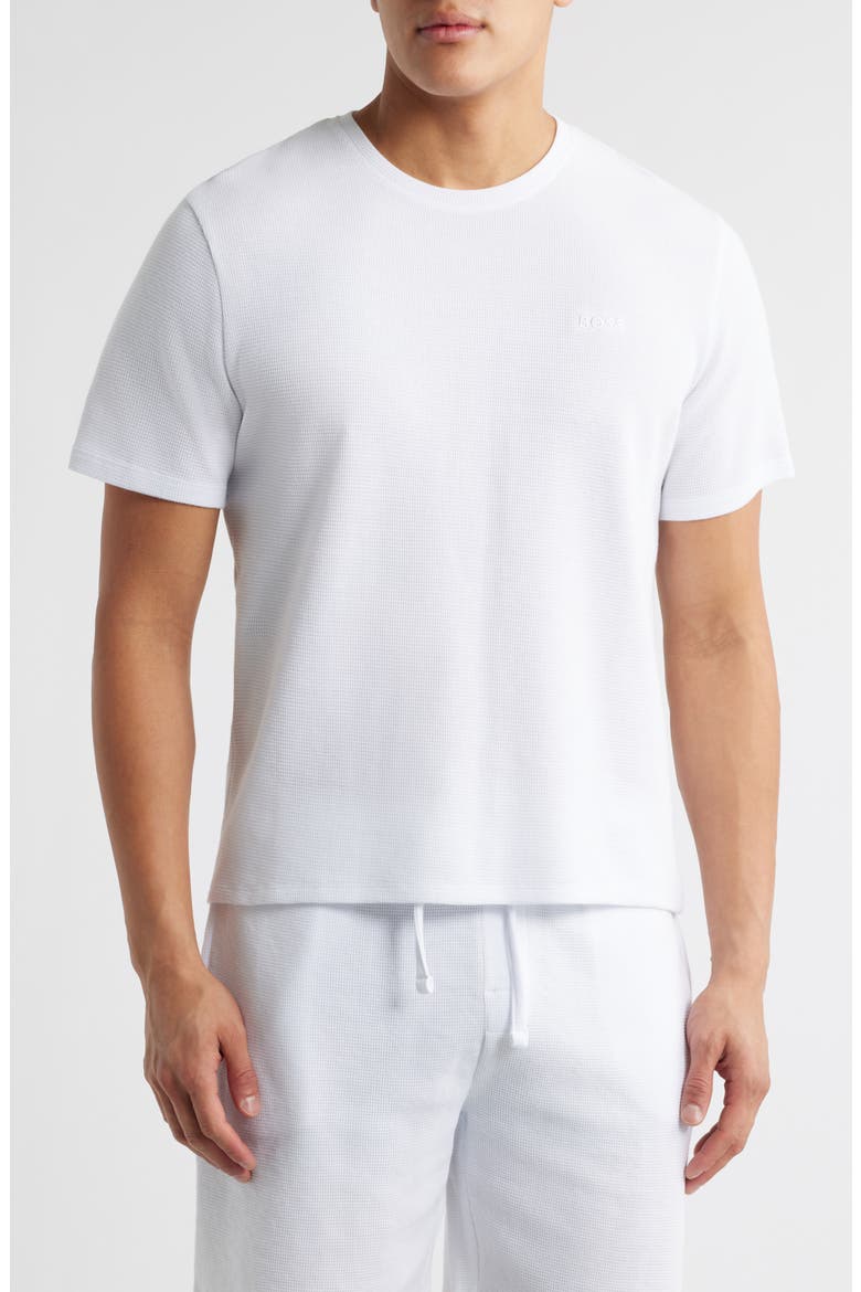 Waffle Knit Lounge T-Shirt, Main, color, WHITE