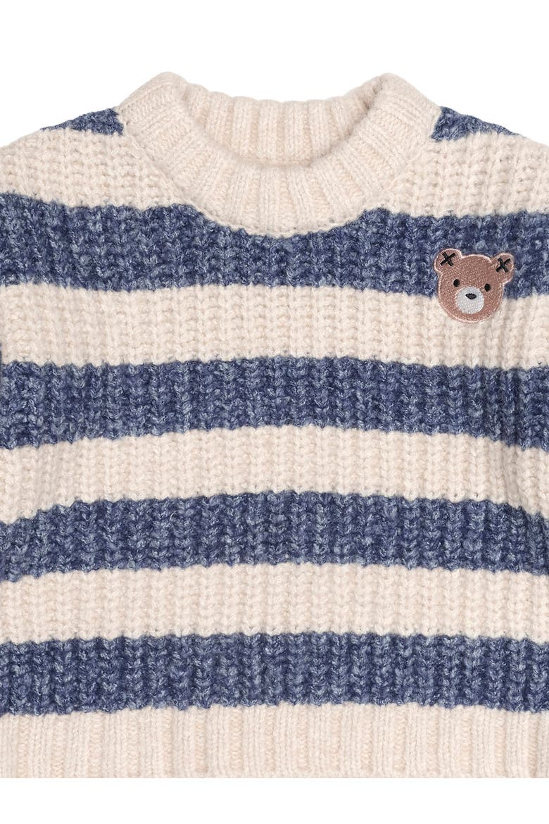 Ink Stripe Hux Emb Sponge Pullover, Alternate, color, Ink / Ecru