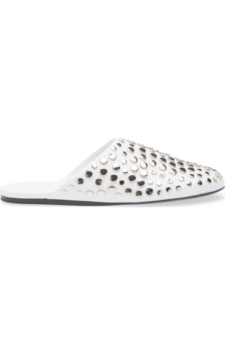 Tory Burch Stud Leather Mule, Alternate, color, Cloud / Silver