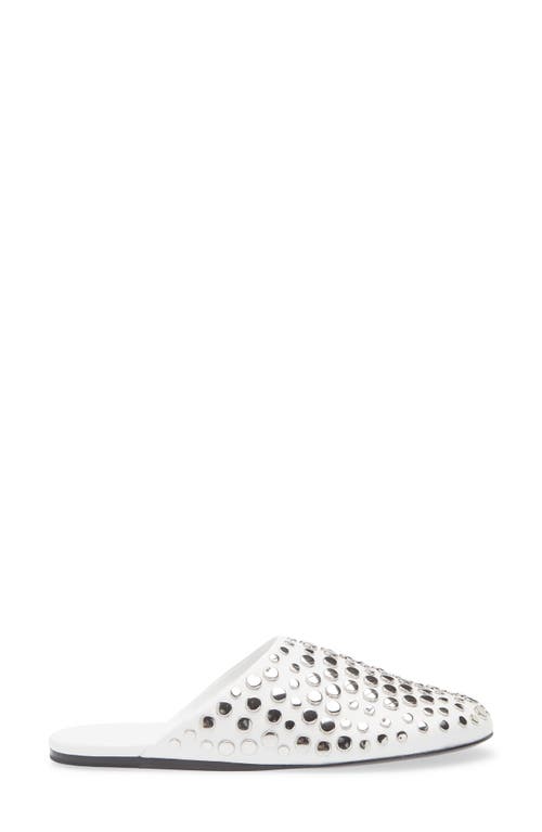 Tory Burch Stud Leather Mule In Silver