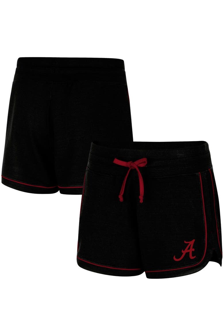 Women's Colosseum Black Alabama Crimson Tide Lil Sebastian Tri-Blend Shorts, Main, color, Black