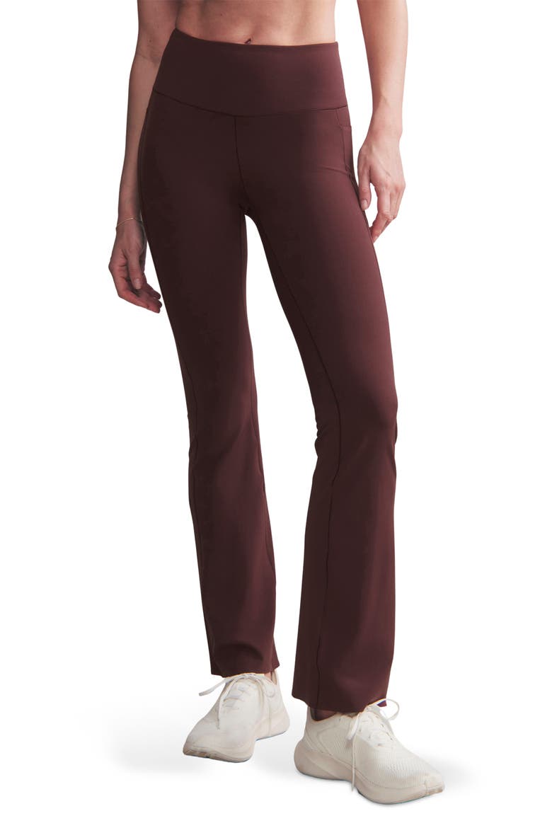 Revive Pocket Flare Leggings, Main, color, BROWN BERRY