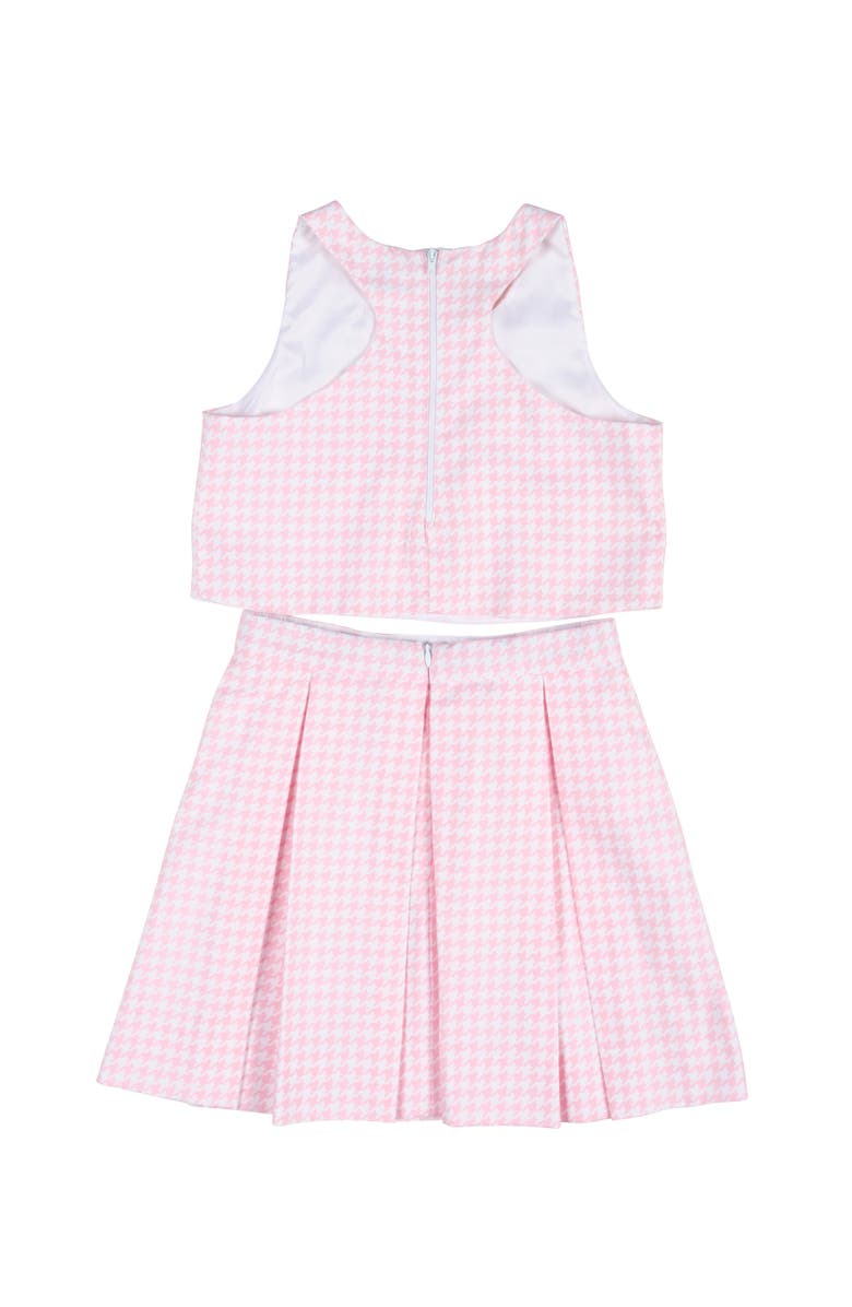 Florence Eiseman Houndstooth Top and Pleated Skirt, Alternate, color, Pink / White