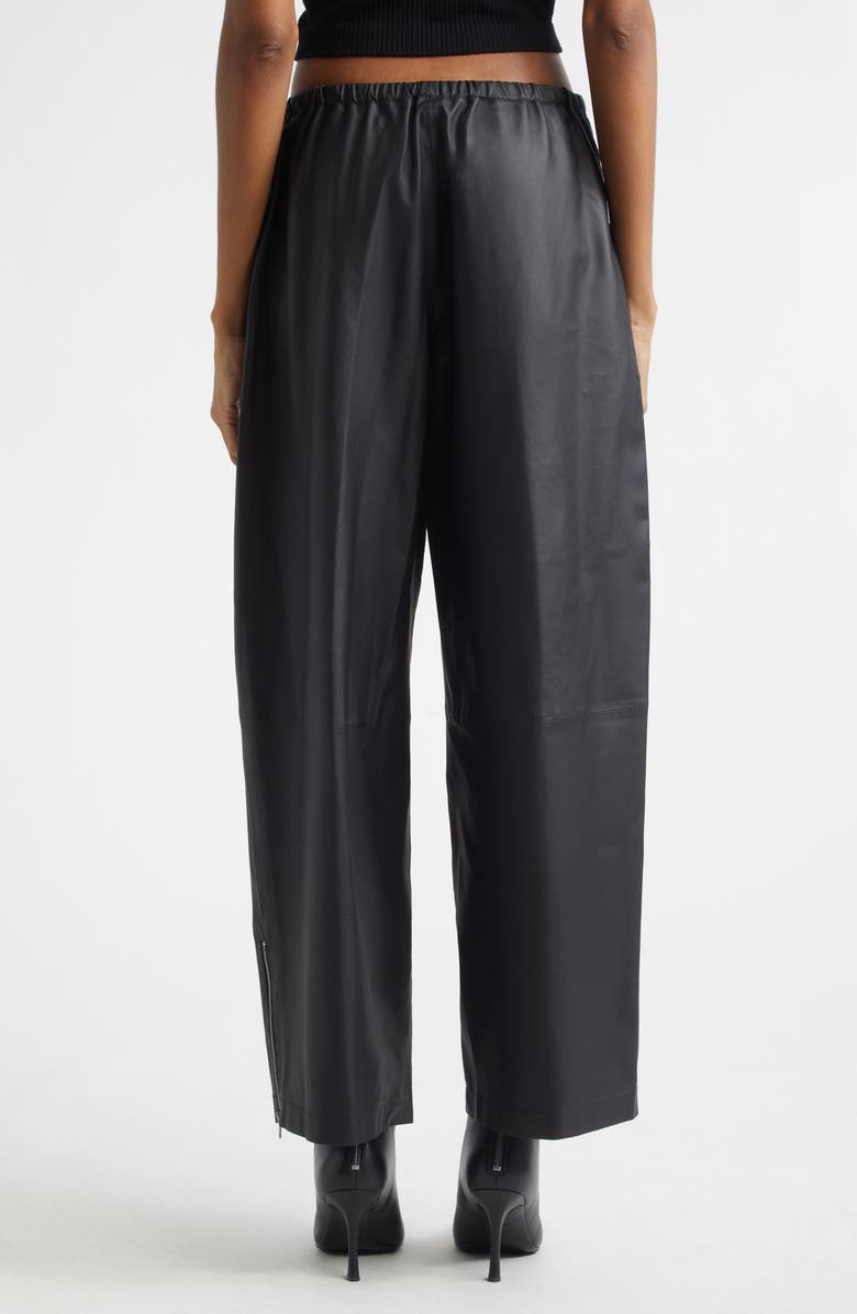 Alexander Wang Leather Track Pants, Alternate, color, Black