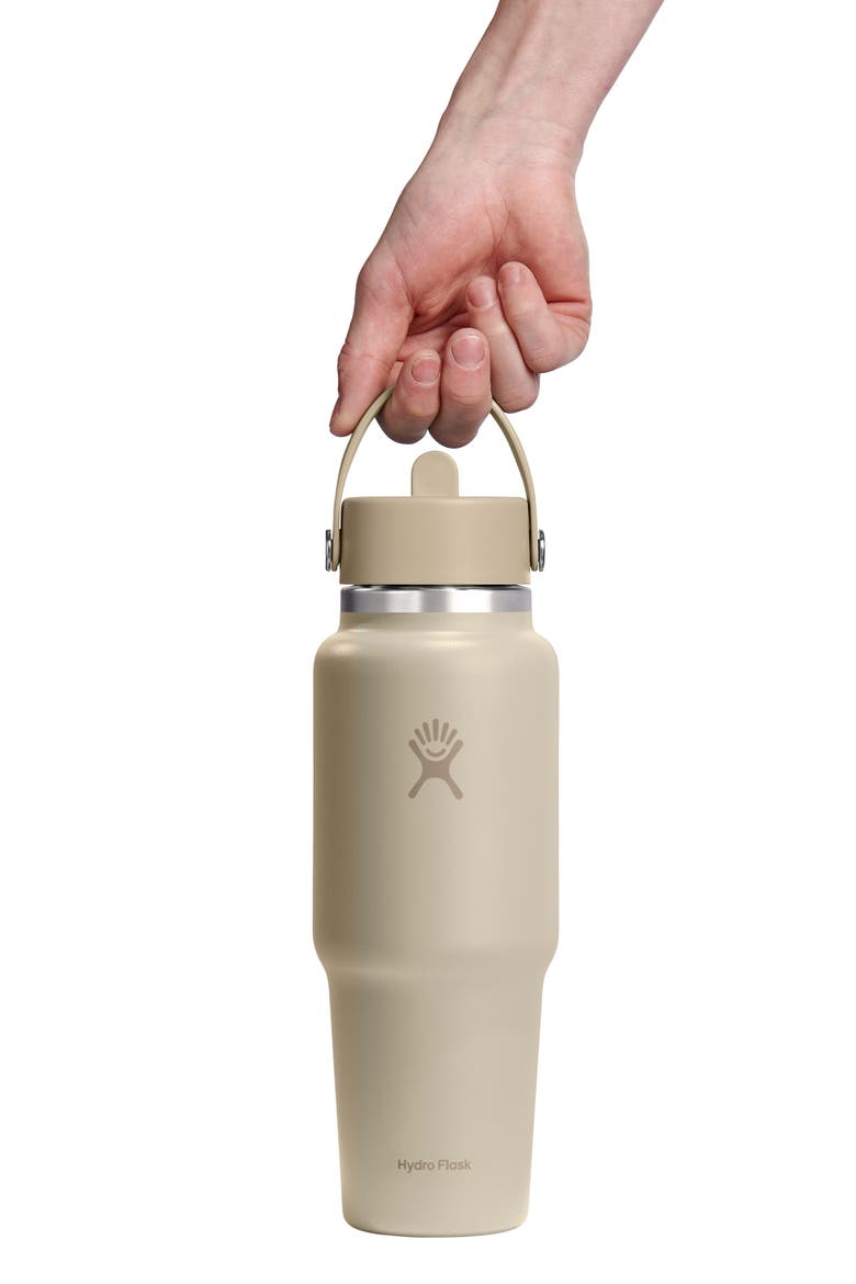 32-Ounce Wide Mouth Travel Bottle with Flex Straw Cap, Alternate, color, OAT
