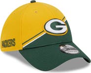 New Era Men's New Era Gold/Green Green Bay Packers 2023 Sideline 39THIRTY Flex Hat