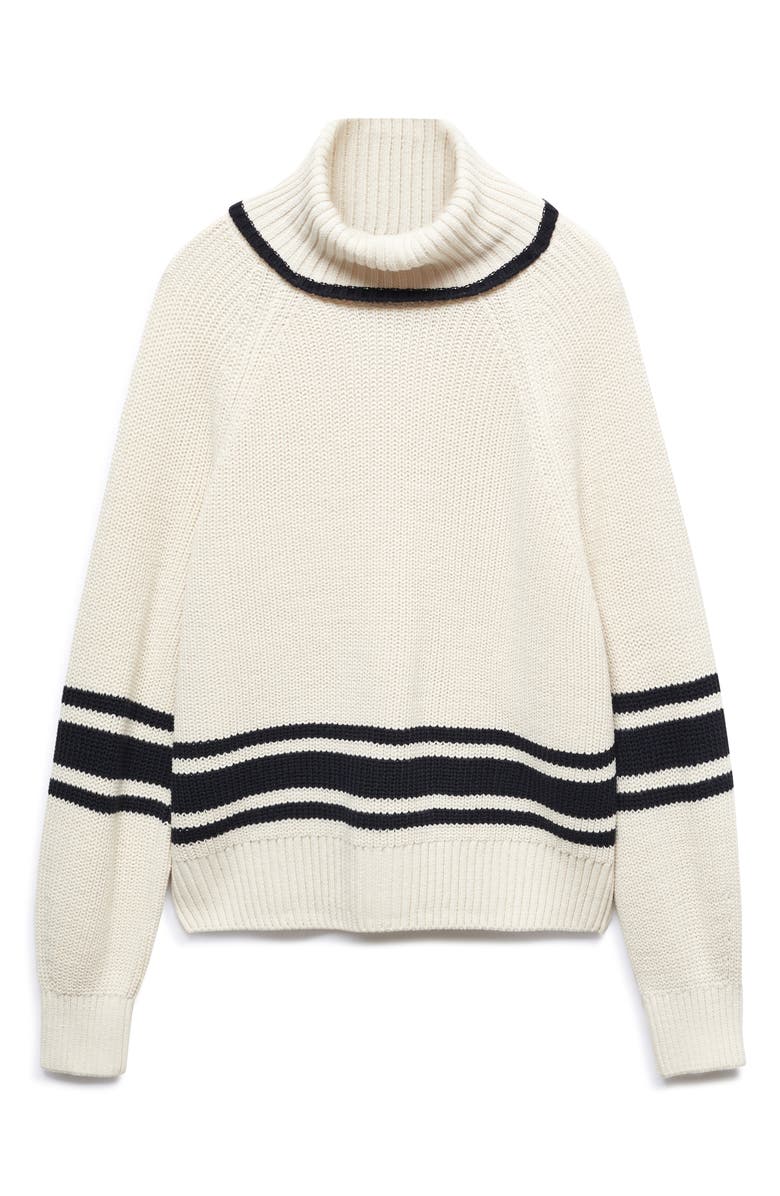 MANGO Stripe Turtleneck Sweater, Alternate, color, 