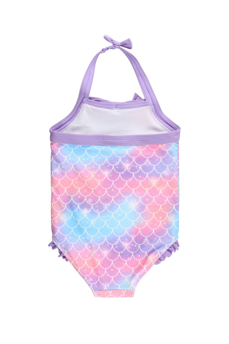 Halter UPF50+ One Piece Swimsuit, Alternate, color, Shimmer Mermaid Tale