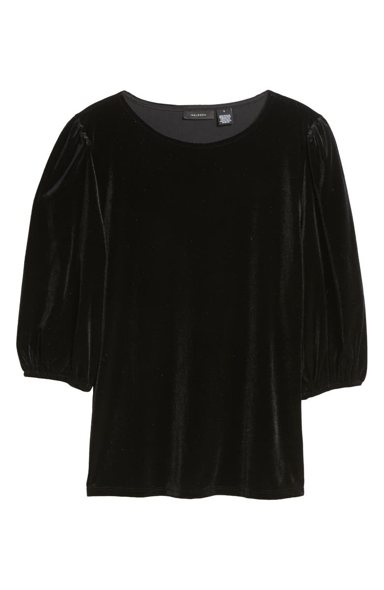 Halogen<sup>®</sup> Velour Bubble Sleeve Top, Alternate, color,