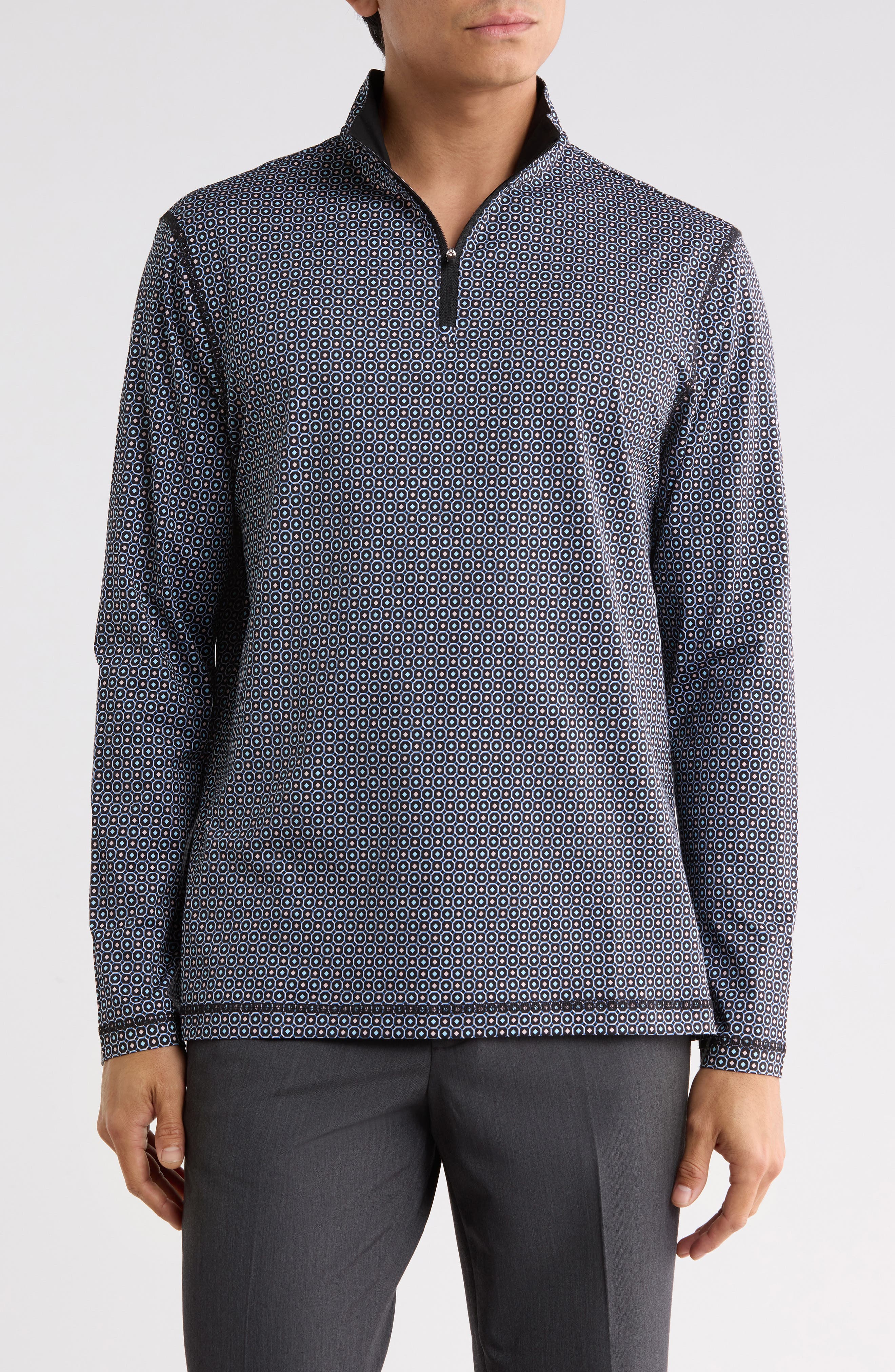 Stretch Cotton Quarter Zip Pullover