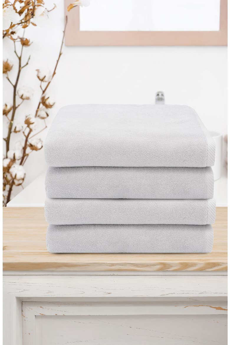 3-Pack Ediree Cotton Bath Towel Set, Alternate, color, SILVER