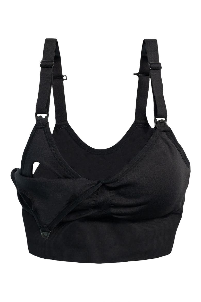 Bashful Maternity & Nursing Bra, Alternate, color, BLACK