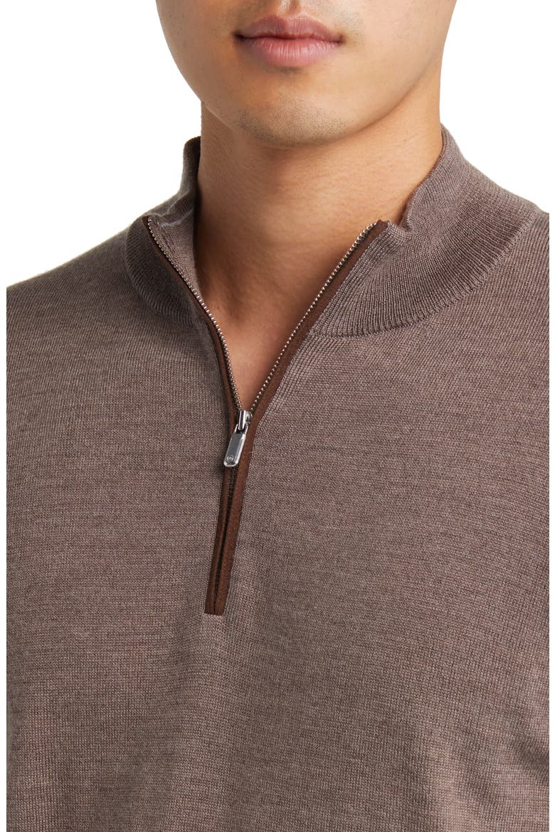 Autumn Crest Wool Blend Quarter Zip Pullover, Alternate, color, BIRCH