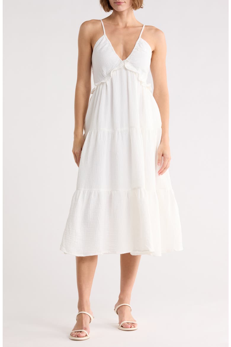 Daisy Cotton Tiered Sundress, Main, color, IVORY