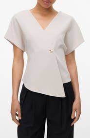 VERO MODA Sonja Short Sleeve Asymmetric Top