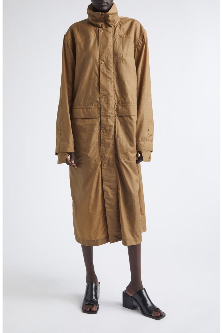 Water Repellent Hooded Raincoat, Main, color, CARDAMOM