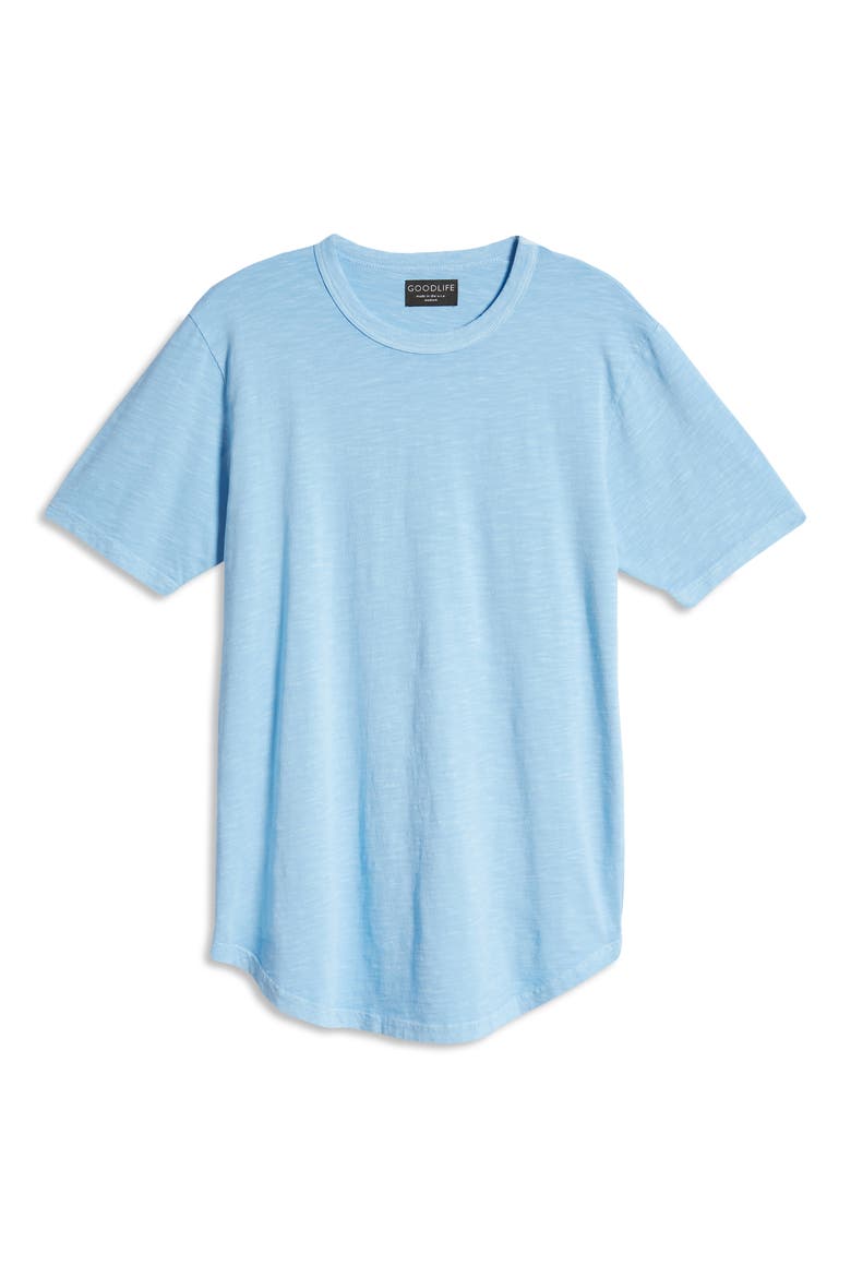 Sun Faded Slub Scallop Crew T-Shirt, Alternate, color, BLUE BELL