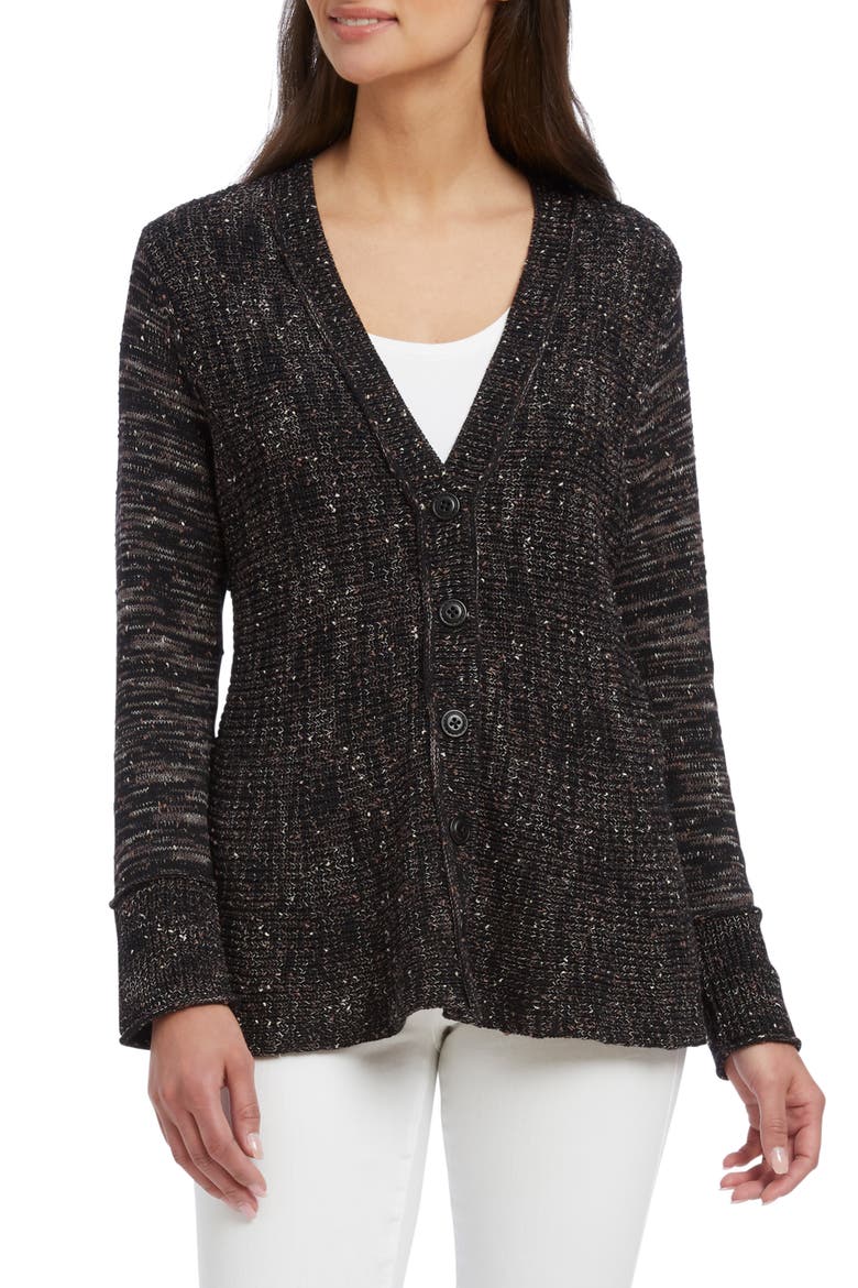 Peplum Cardigan, Main, color, BLACK MIX